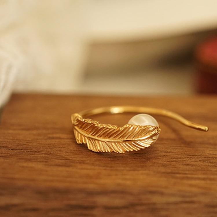 Pearl Drop Feather Classical Earrings - Jewelry de Corner