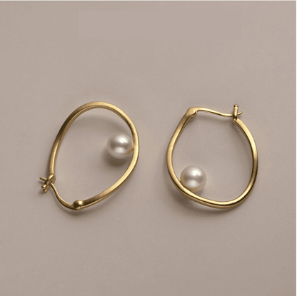 Pearl Hoop Simple Earrings - Jewelry de Corner