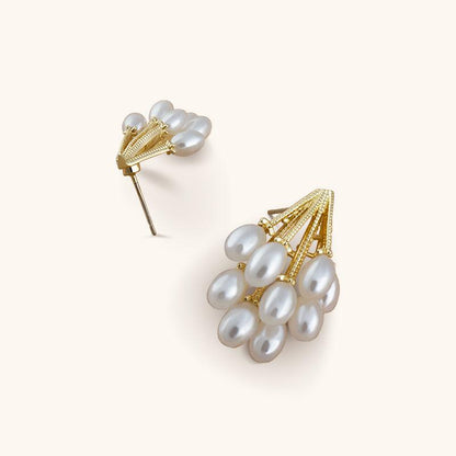 Pearl Tassel Studs Earrings - 18K Gold Plated - Jewelry de Corner