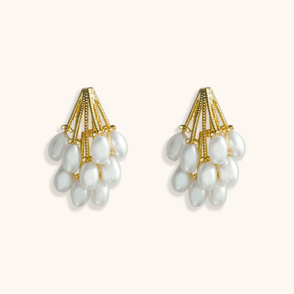 Pearl Tassel Studs Earrings - 18K Gold Plated - Jewelry de Corner