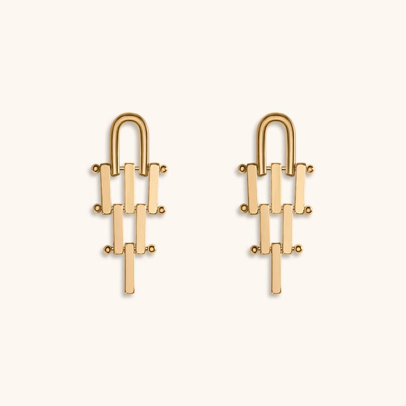 Pharaoh's Sigh Drop Earrings - 18K Gold Plated - Jewelry de Corner