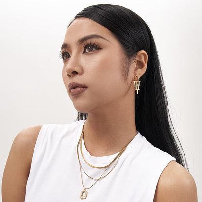 Pharaoh's Sigh Drop Earrings - 18K Gold Plated - Jewelry de Corner
