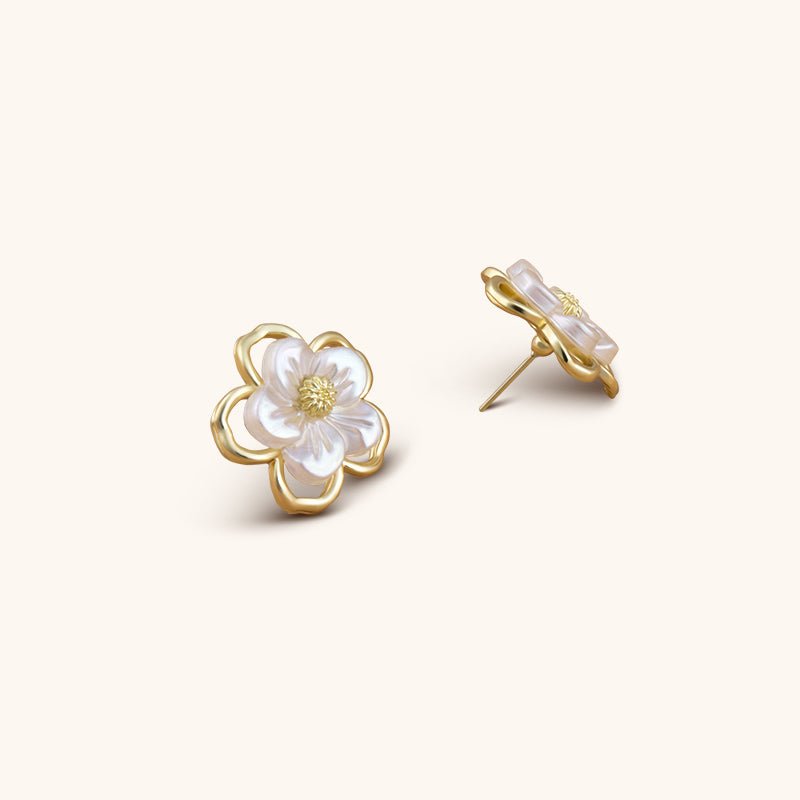 Preserved Flowers Studs Earrings - 18K Gold Plated - Jewelry de Corner