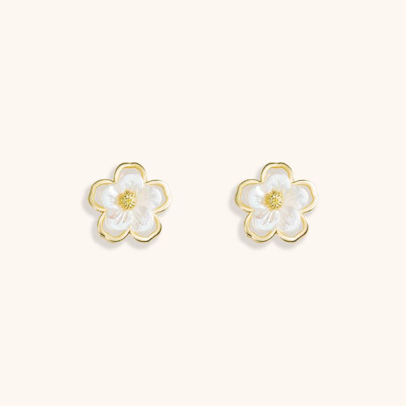 Preserved Flowers Studs Earrings - 18K Gold Plated - Jewelry de Corner