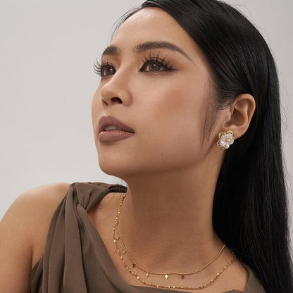 Preserved Flowers Studs Earrings - 18K Gold Plated - Jewelry de Corner