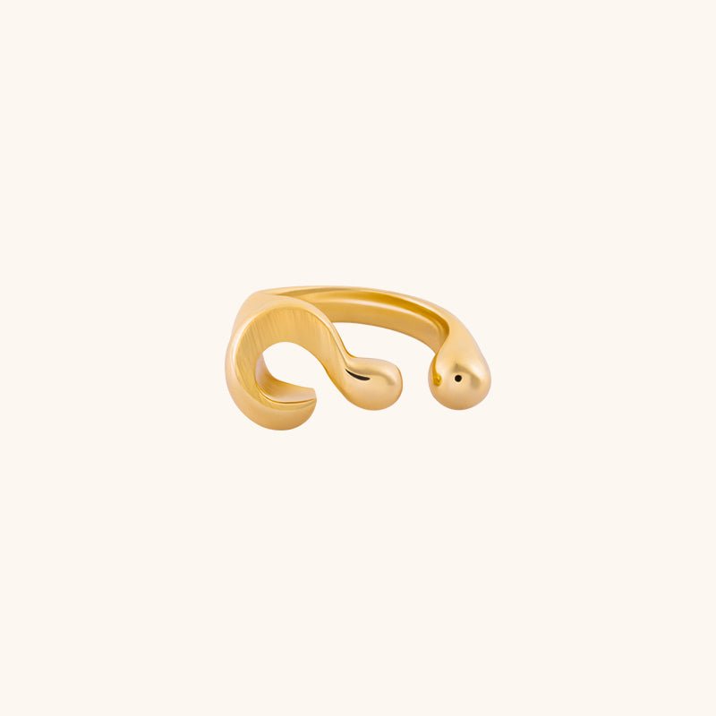 Ring Inverted Question Hallmark Question Mark Ring - 18K Gold Plated | Jewelry de Corner