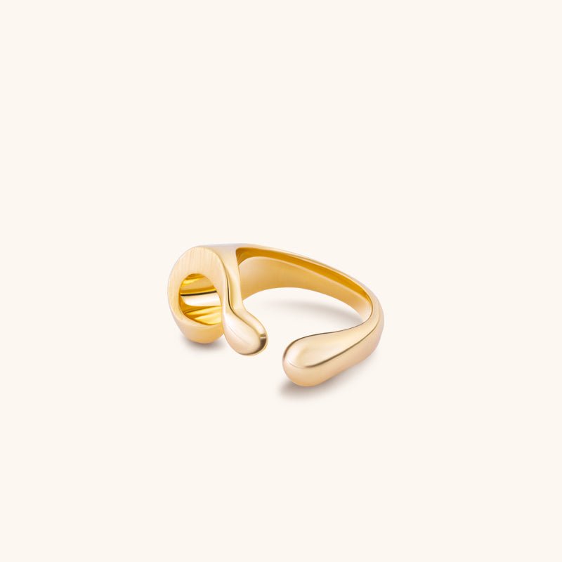 Ring Inverted Question Hallmark Question Mark Ring - 18K Gold Plated | Jewelry de Corner