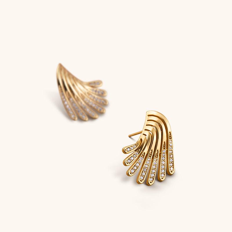Shining Skirt Studs Earrings - 18K Gold Plated - Jewelry de Corner