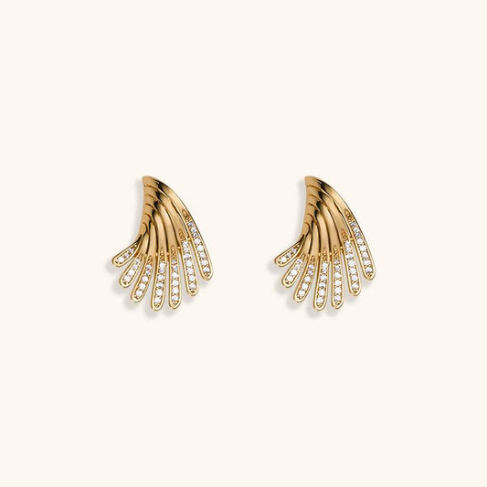 Shining Skirt Studs Earrings - 18K Gold Plated - Jewelry de Corner