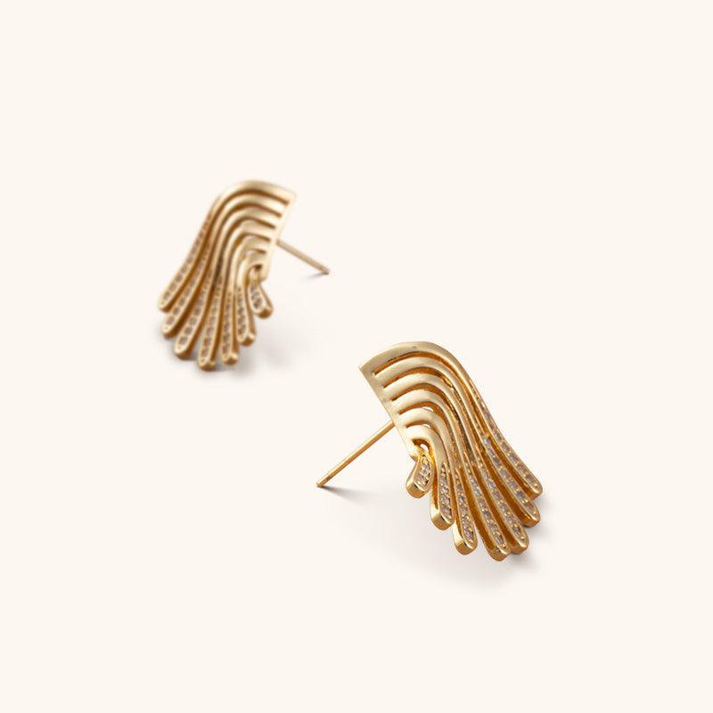 Shining Skirt Studs Earrings - 18K Gold Plated - Jewelry de Corner