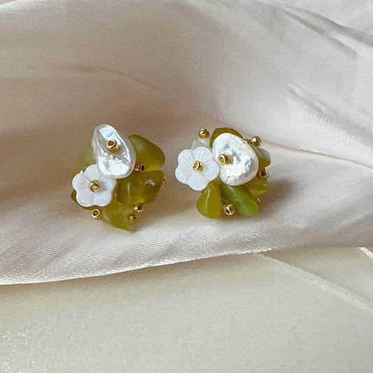 Spring Summer Dopamine Series White Jasmine Earrings - Jewelry de Corner