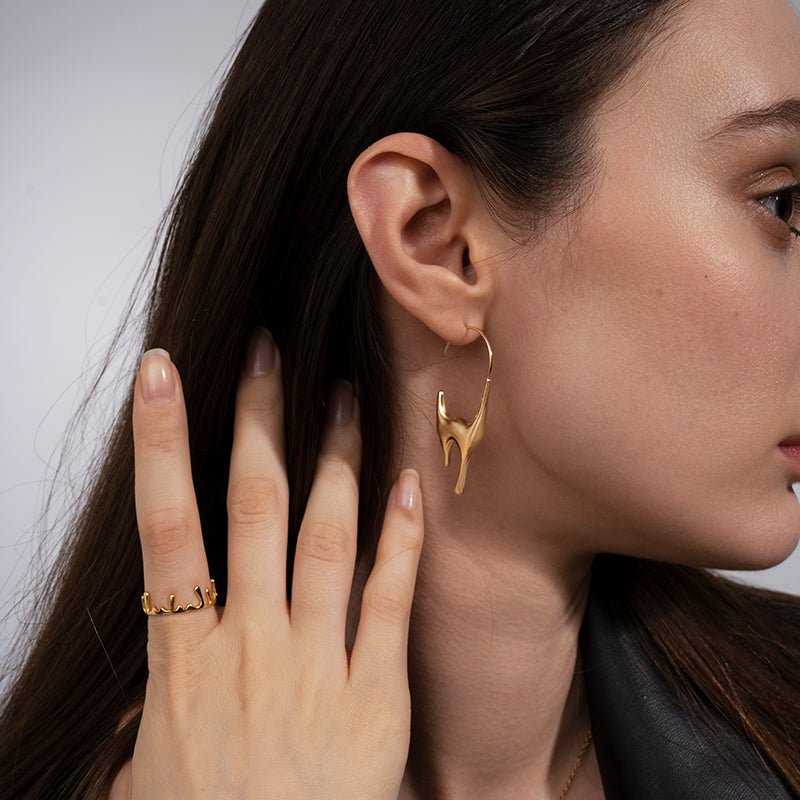 Tears of Blood Drop Earrings - 18K Gold Plated - Jewelry de Corner