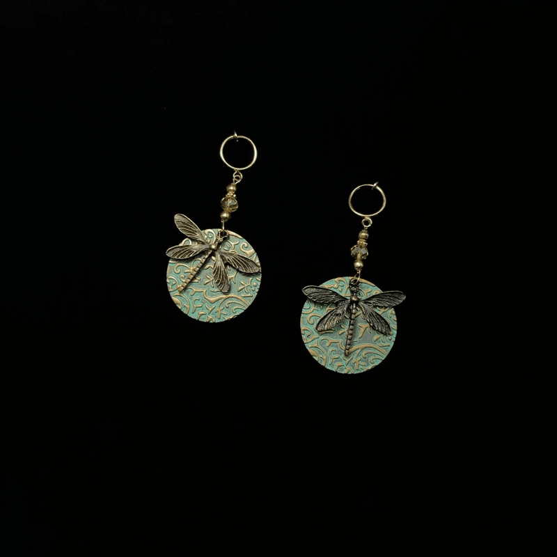 Vintage Dragonfly Insect Earrings - Jewelry de Corner