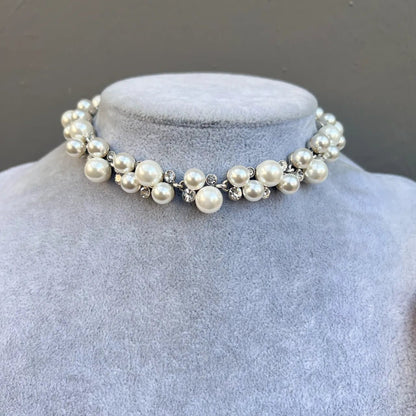 Vintage Pearl Cross Necklace Choker - Jewelry de Corner