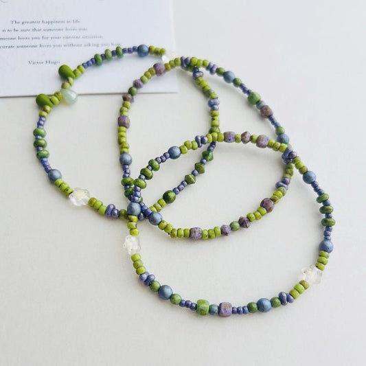 Vitality Handmade Czech Bead Elastic Cord Bracelet - Jewelry de Corner