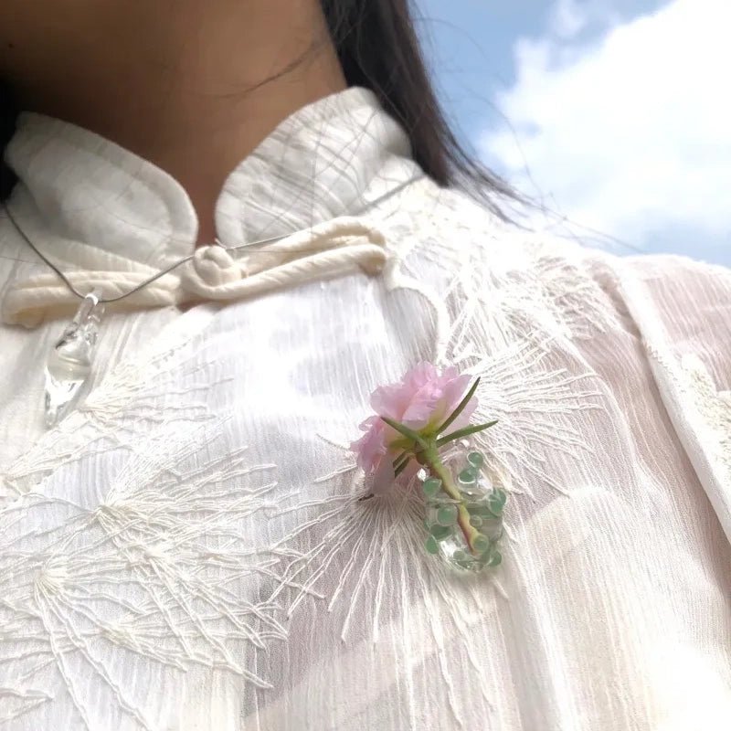 Vitality Transparent Glass Container Can Be Used For Flower Brooches - Jewelry de Corner