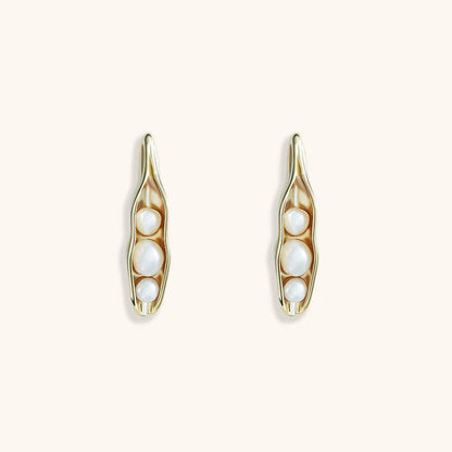 Watercress Pearl Drop Earrings - 18K Gold Plated - Jewelry de Corner