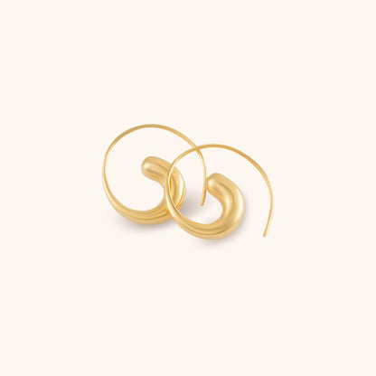 Wave Hoops Earrings - 18K Gold Plated - Jewelry de Corner