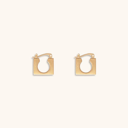 Wedge Stone Hoops Earrings - 18K Gold Plated - Jewelry de Corner