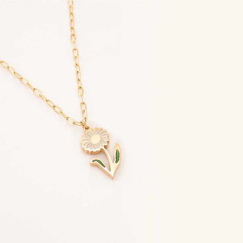 White Garden Necklace - 18K Gold Plated - Jewelry de Corner