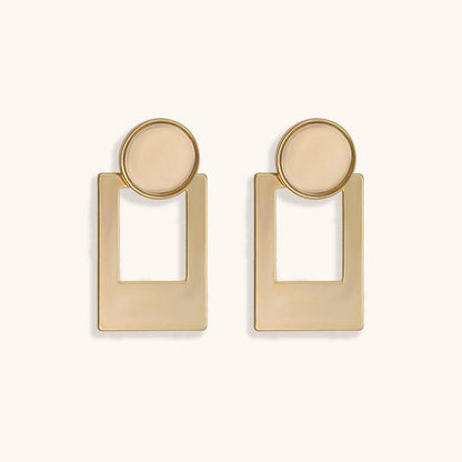Window Frame Studs Earrings - 18K Gold Plated - Jewelry de Corner