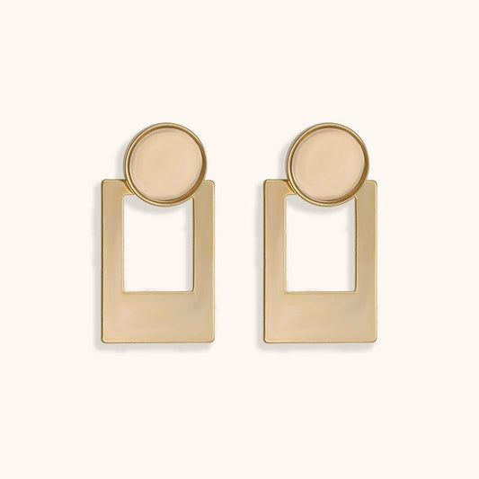 Window Frame Studs Earrings - 18K Gold Plated - Jewelry de Corner