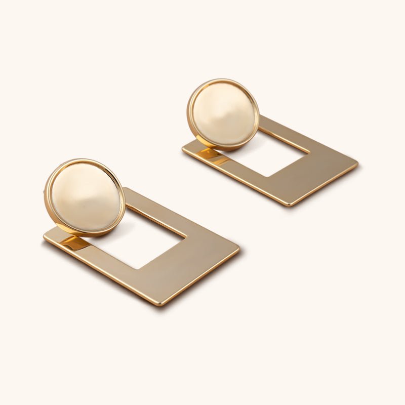 Window Frame Studs Earrings - 18K Gold Plated - Jewelry de Corner
