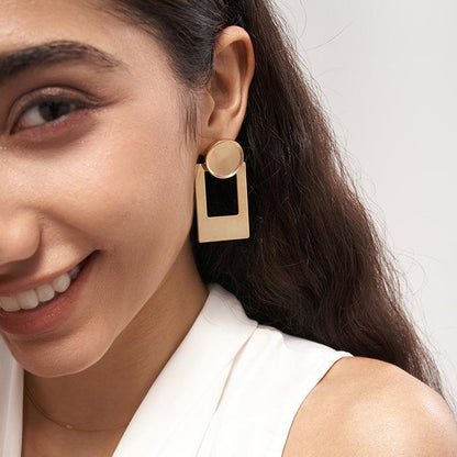 Window Frame Studs Earrings - 18K Gold Plated - Jewelry de Corner